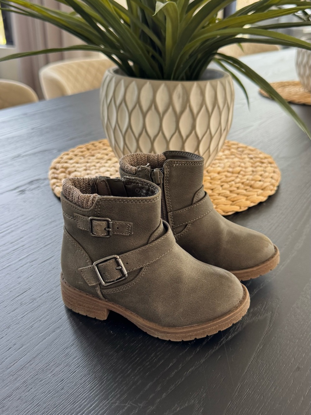 Toddler Ankle Boots in Olive Green